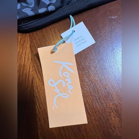 Kona Sol Black & Gray Leopard Print Suit NWT adjustable straps SIZE small - Picture 5 of 6